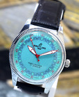 Vintage Breitling Blue Dial 17 Jewels Hand Wind Mechanical Men's Wrist Watch