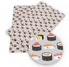 Sushi Faux Leather Sheets, Printed Faux Leather, A4 Vinyl Fabric Sheet