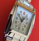 SWISS ARMY~Ladies ClaSSiC OFFICERS 1884 Rare RECTANGLE BARREL~Ivory~SS BRACELET