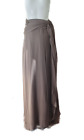 MORGAN LE FAY Silk Chiffon Maxi Wrap Skirt in Taupe Elegant Excellent Sz S