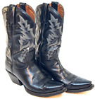 Dan Post Women's Cowboy Boots Black Size 6 White Stitching Snip Toe
