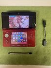 Original 3DS Flare RED US Region 32gb w Extras GOOD CONDITION