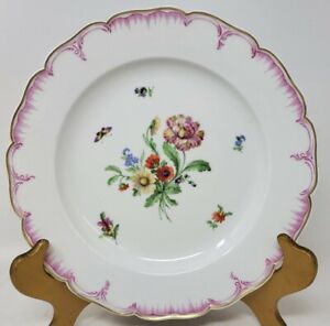 Early KPM Hand Painted Plate - Dresden Style Decoration