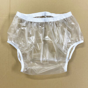 CLEAR TPU Plastic Pants Adult DIAPER NAPPY Incontinence Underwear Diaper Cover