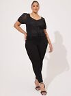 Torrid Women's Black Short Sleeve Sweatheart Neckline Crop Top 2X (18/20)