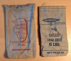 Lot of 2 Different EMPTY Lead Shot 5 Lbs Canvas Bags ~ Illinois & Murdock