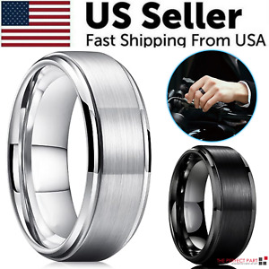 Tungsten Carbide Wedding Band Ring Brushed Silver Mens Jewelry Size 5-17 + Half