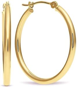 Real 14k Gold Hoop Earrings, 1