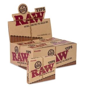 RAW Pre-Rolled Tips Natural Unrefined Filters | Full Box | 420 Count | Sealed