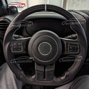 Real Carbon Fiber Steering Wheel For 2011-2017 Jeep Wrangler JK JKU with CF Trim