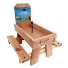 Red Cedar Picnic Table Squirrel Feeder, Holds Corn, Nuts and Seeds, 1 Table