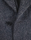 Blue Herringbone Tweed 40R Overcoat VTG