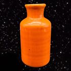 Studio Art Pottery Orange Bottle Vase Hand Painted Glazed Vase 5”T 1.75”W