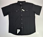 Poncho Pearl Snap Shirt Mens Large Regular Fit Black Shirt Sleeve Western NWOT