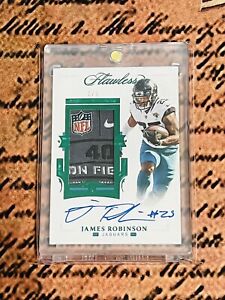 New Listing2021 Panini Flawless James Robinson Emerald Game Used Laundry Tag Auto SP/5 🔥🔥