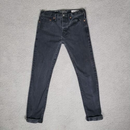 Gap 1969 Jeans Mens 32x32 Black Japanese Selvedge Raw Slim