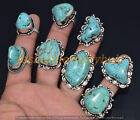 New Sale ! Turquoise Gemstone Ring Wholesale 5Pcs Lot 925 Silver Plated