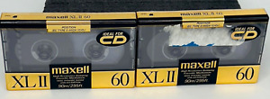 (2) Sealed Maxell High Bias XLII 60-minute blank audio cassette Low Distortion