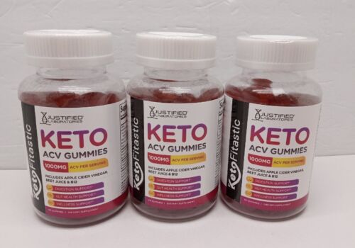 Keto ACV Gummies 1000MG Apple Cider Vinegar, Beet juice, B12- 3 PACK (180 TOTAL)
