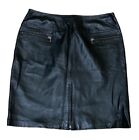 VS2 By Vakko Pencil Skirt sz 10 Soft Genuine 100% Leather Black Lined VTG Sport