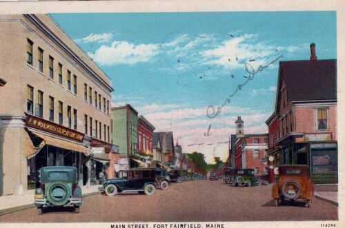 Main St , Fort Fairfield, Maine 1935 Postcard