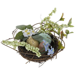HL Easter Decor - Berries and Eggs Floral Spring Birds Nest