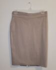 Larry Levine Woman's Knee Length Beige Pencil Skirt, Stretchy, Size Large, NWT