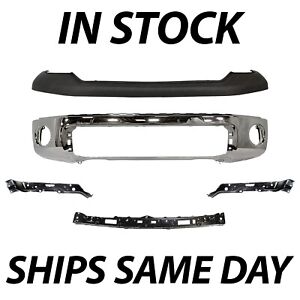 NEW Chrome - Steel Front Bumper Kit with Brackets For 2007-2013 Toyota Tundra