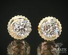 14k Yellow Gold Round Natural .42ctw Diamond Screw Back Earrings i15760