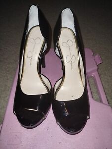 Size 9 Black Patent Leather Jessica Simpson Heels