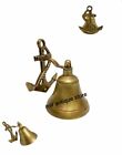 3'' Anchor Ship Bell Nautical Brass Rope Lanyard Pull Maritime decor collectible