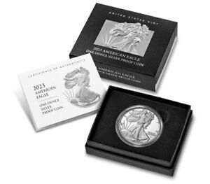 2023 S Proof $1 American Silver Eagle Coin - 23EM (COA/OGP)