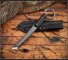 RMJ Tactical Knife Stabby Guy 3V Tungsten Finish Black G10 Kydex Sheath