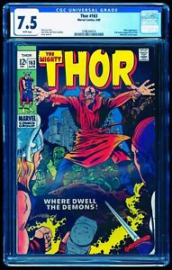 THOR 163 CGC 7.5 WHITE PAGES NICE AS 9.0 💎 2nd HIM AFTER FANTASTIC FOUR 67