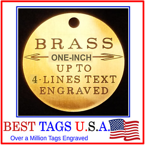 PREMIUM BRASS DOG TAG CUSTOM Engraved ~Made in USA~SAVE GAS~ $6.95 Shipped