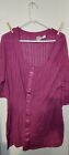 Avenue Sz 3X 22/24 Purple Cardigan Sweater 3/4 Sleeve Casual Empire Waist Top