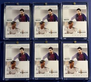 LIONEL MESSI *CRISTIANO RONALDO 2022 LEAF DOUBLE MINT #LM-CR SOCCER CARD
