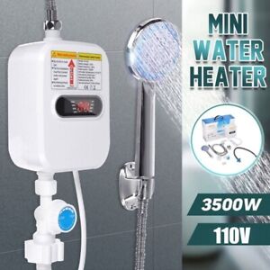Mini 110V Instant Hot Water Heater Tankless Electric Shower W/Shower Head 3500W
