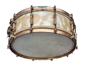 Antique Victorian 19th C Snare Drum by The Manette with Original Snares Sticks