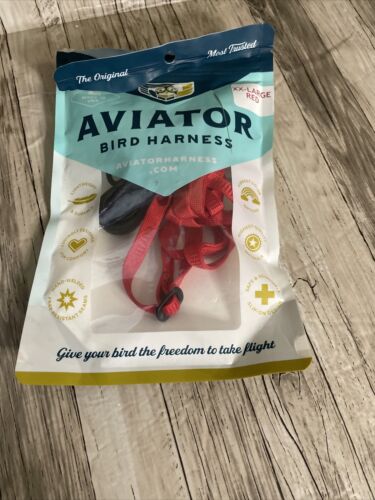 AVIATOR Original Pet Bird Harness and Leash USA High Quality XX-large Red OB
