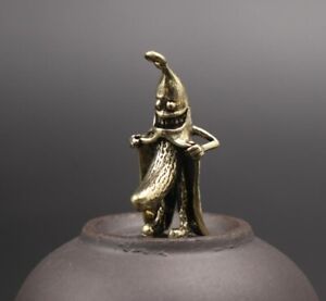 Rare Chinese Art old Brass Banana Man Keychain Statues figure antiques b
