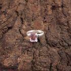 Natural Morganite Gemstone Band Ring Size  925 Silver For Women