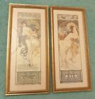 SUMMER & AUTUMN FRAMED PICTURES BY ALPHONSE MUCHA