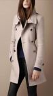 BURBERRY  Brit Beige WOOL CASHMERE TRENCH COAT US 4 UK 6