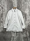 Lafayette 148 New York Shirt Large Womens White Long Sleeve Button Front Striped