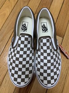 Vans 11 Classic Slip On Checkerboard Color Theory Brown Walnut Mens VN0A7Q5D1NU