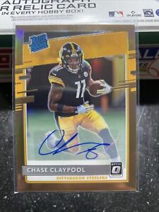 2020 DONRUSS OPTIC Chase Claypool BRONZE HOLO RATED RC AUTO #177 Chicago Bears