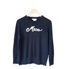 Kate Spade Broome Street Meow Embroidered Wool Blend Sweater  Black Size XXSmall
