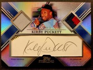 New ListingKIRBY PUCKETT 2022 Topps STERLING DUAL LOGO PATCH Jersey CUT ON CARD AUTO 1/1