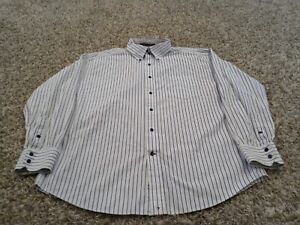 Tommy Hilfiger Mens Shirt Size XL Blue Striped Long Sleeve Button Down Cotton